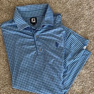 Men's Blue FootJoy Checkered Shirt
